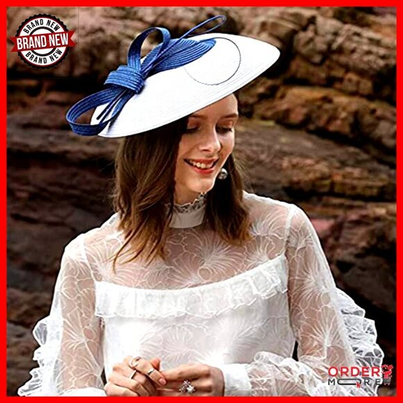 Straw Fedora Wide Brim Hat for Women Church Wedding Derby Occasions main image 5